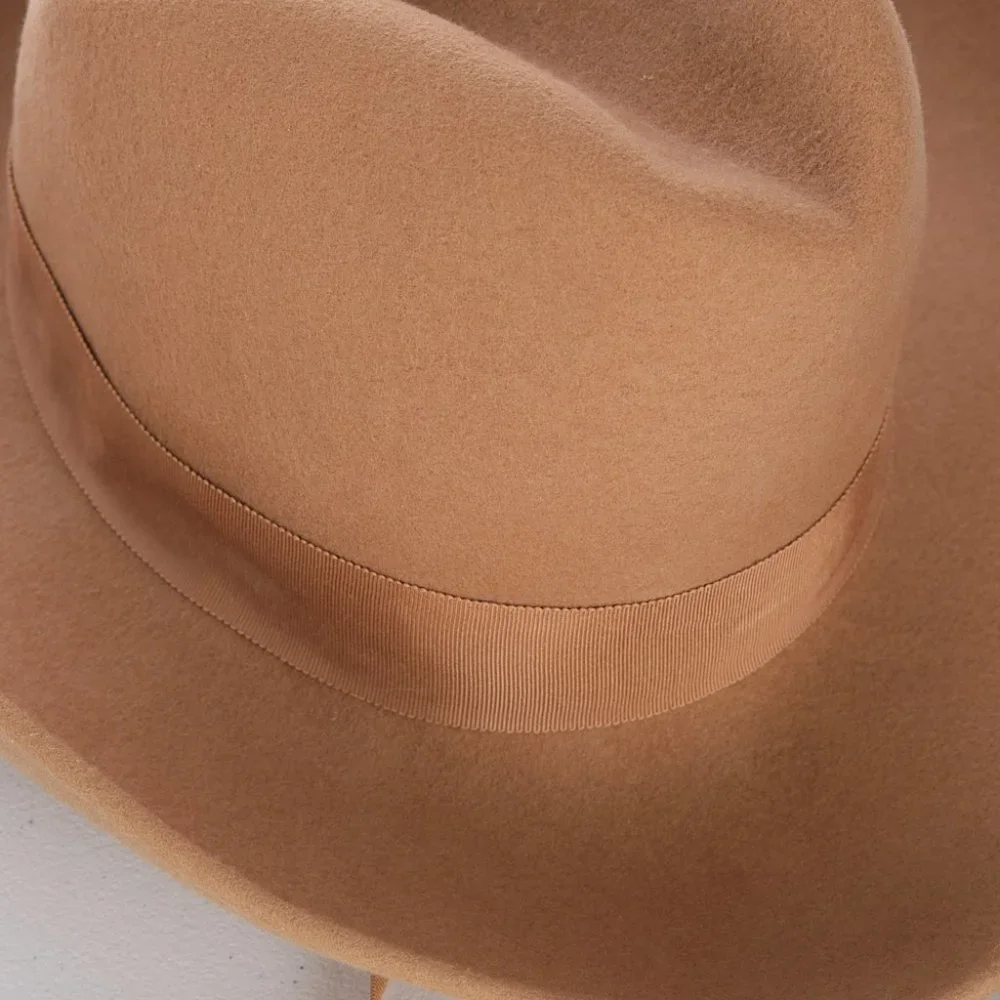 Vintage Michelle Camel Tan 100% Wool Made in USA Hat